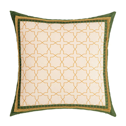 DecorBites™ Geometric Tufted Embroidery Cushion Cover 45x45cm Black White Lattice Sofa Pillow