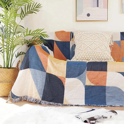Decorbites™ Geo-Ethnisches Wurfdecken - Doppelseitige Boho-Sofabezug & Reiseteppich