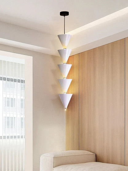 Decorbites™-Creme-Schlafzimmer-Kronleuchter: Minimalistisches Designer-Kegelförmiges Langes Linienverzweigtes Leuchtarmatur