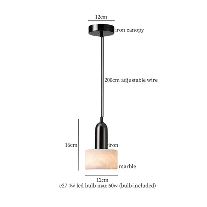 DecorBites™ Cream Marble LED Pendant Light: Modern Nordic Hanging Lamp for Living, Bedroom, Kitchen