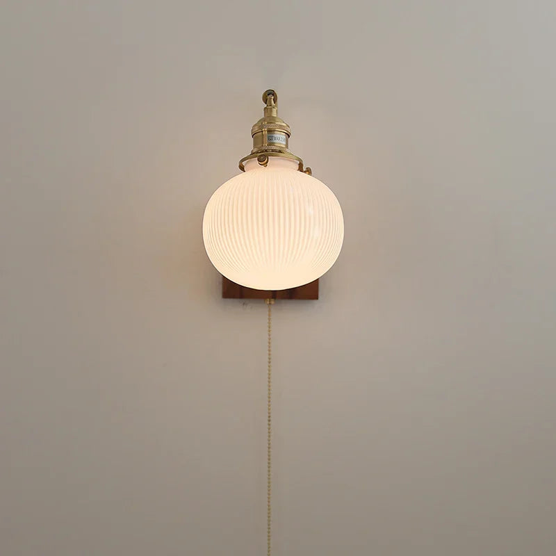 Ceramic Walnut Wall Lamp