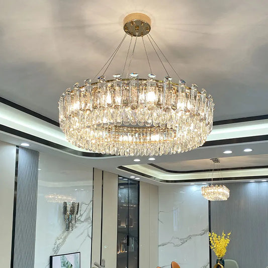 Decorbites™ Goldener Rund-/Oval-Kristall-Lüster für Wohn- und Esszimmer