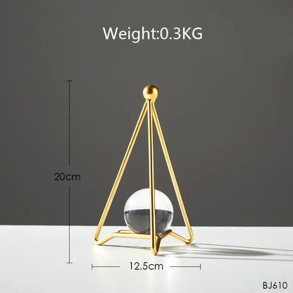 Decorbites™ Kristallkugel-Dekorationen: Nordisches Light-Luxus-Modernes Metall-Dekor für Zuhause und TV-Schrank