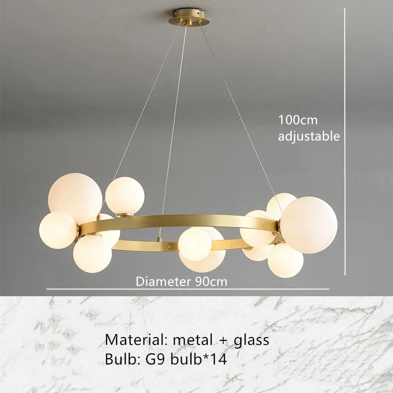 DecorBites™ Clear Glass Bubble Chandelier LED Hanglamp G9 Loft Deco Lighting