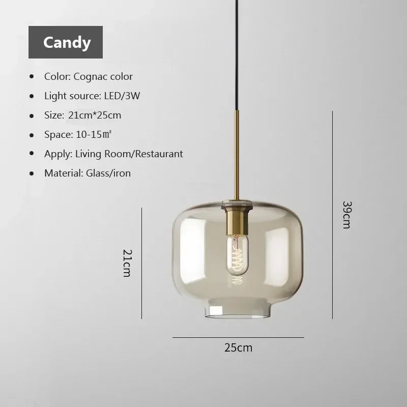 Nordic Multi-Head Glass Pendant Chandelier