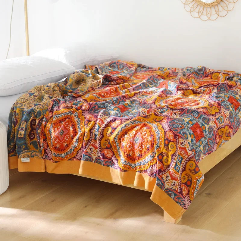 DecorBites™ Cotton Throw Blanket - King Size, Soft & Breathable