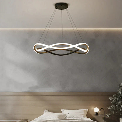 Decorbites™ Schwarze Geometrische LED-Ring-Leuchter für Elegante Räume