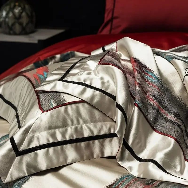 Decorbites™ Luxus-Brokat-Jacquard-Bettwäsche-Set mit ägyptischer Baumwolle und Stickerei