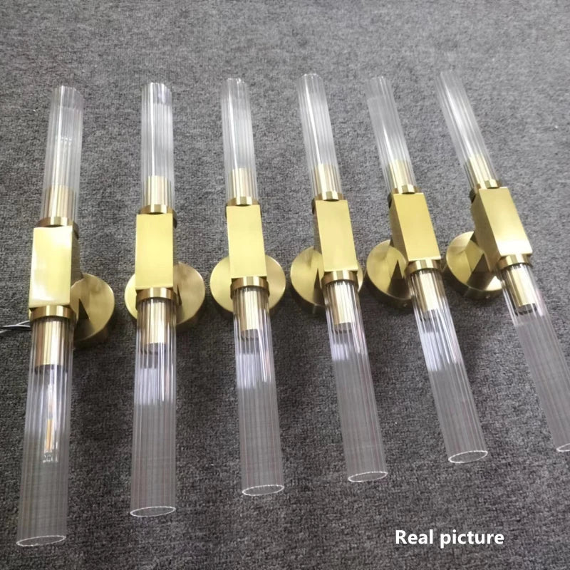 Decorbites™ Goldene Metall- und Glas-Wandleuchte für Badezimmer, Schlafzimmer, Gang und Eingangsbereich