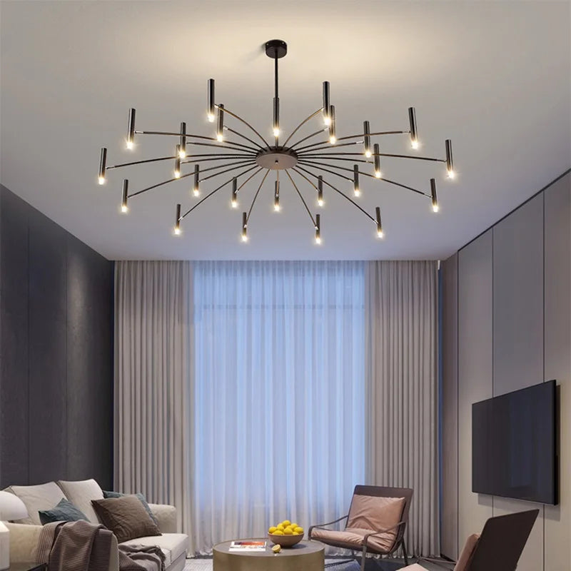 Nordic LED Ceiling Light Gold 24-Head D130cm