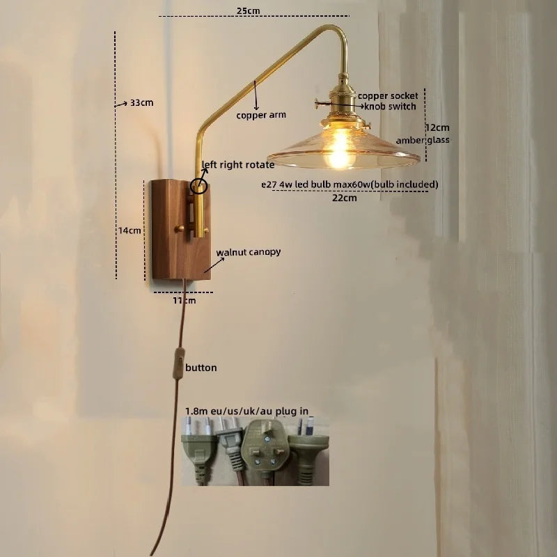 Decorbites™ Glas-Kupfer-LED-Wandleuchte Moderne Treppenbeleuchtung