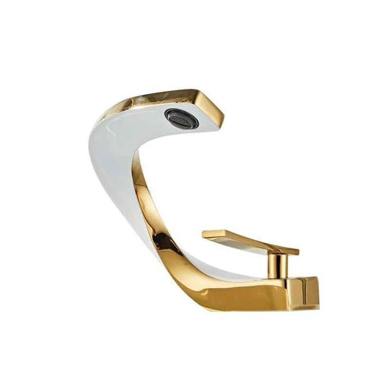 Gold White Basin Faucet