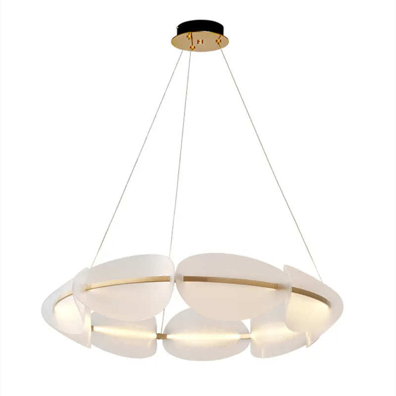 Decorbites™ Goldener Ring Weißer Acryl-Hängerleuchte für Wohnzimmer Esszimmer