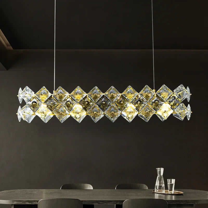 Decorbites™ Kristall-Runder Kronleuchter: Moderne Beleuchtung für das Esszimmer, nordischer Stil Dekoration