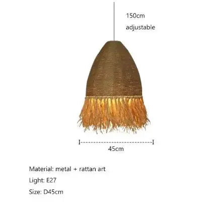 Decorbites™ Handgefertigte Rattan-Hängeleuchte für Wohnzimmer, Schlafzimmer – Japanischer Stil
