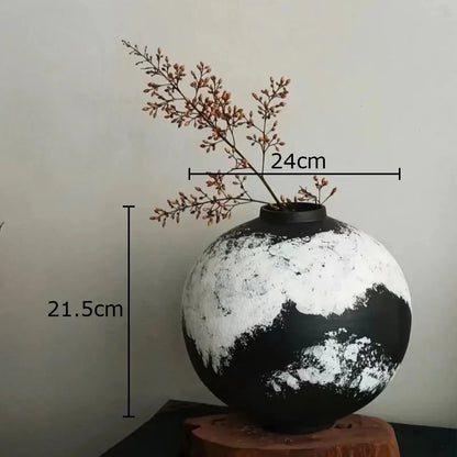 Decorbites™ Tuschemalerei Keramikvase: Blumentöpfe Schreibtischdekoration Handwerk Blumenräumliches Ästhetik