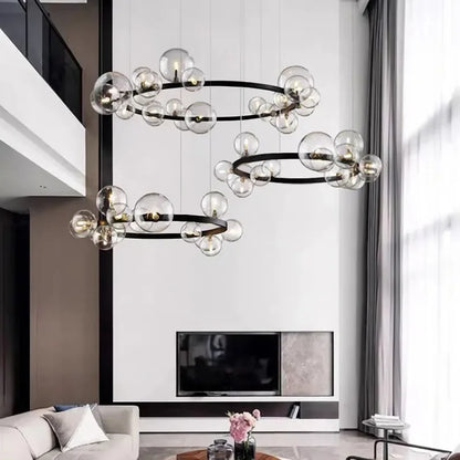 DecorBites™ Glass Ball LED Chandelier: Modern Nordic Style for Living, Dining, Kitchen, Study
