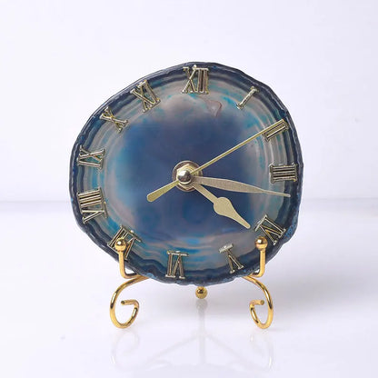 DecorBites™ Agate Stone Gold Digital Clock for Home Decoration