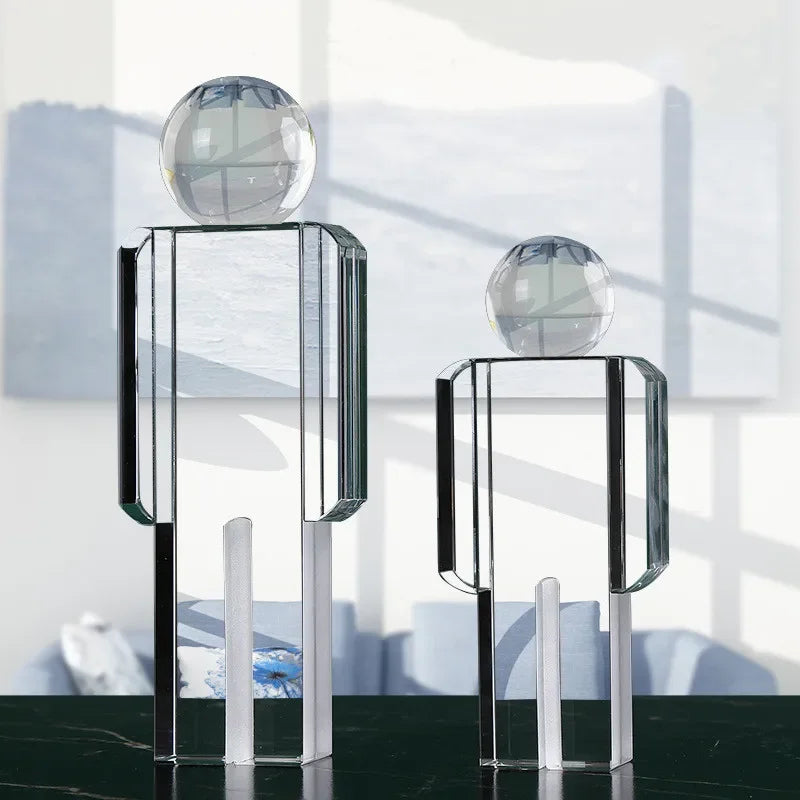 Decorbites™ Kristall-Mann-Statue Glasfigur Skulptur Wohnungsdekoration Ornamente