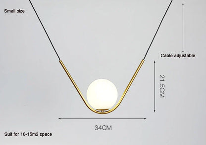 Decorbites™ Golden Black Perle Trio Anhänger - Metall G9 LED Linearer Esstischleuchte