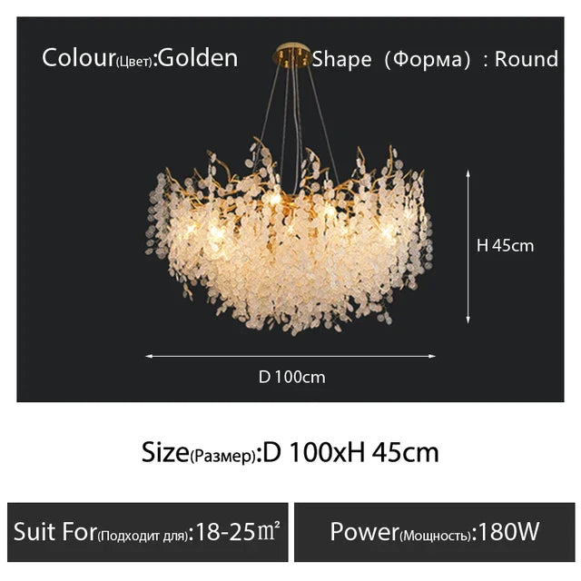 Decorbites™ Kristall-LED-Kronleuchter: Elegantes nordisches Ast-Design für Wohnzimmer, Hotel, Essbereich