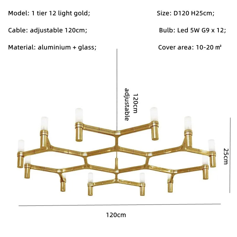 DecorBites™ Crown Major Chandelier: Modern Luxury LED Light for Kitchen, Hotel, Living Room