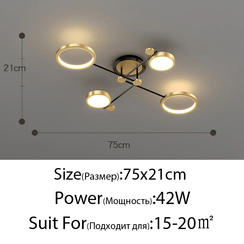 Decorbites™ Elegante Mehrkopf-Gold-LED-Deckenleuchte für Wohnzimmer & Schlafzimmer