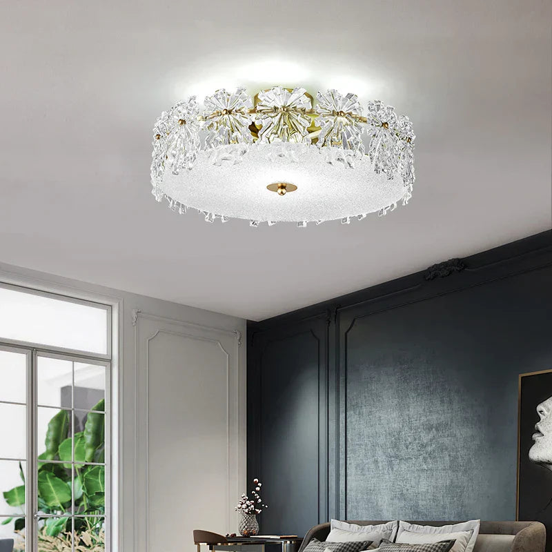 DecorBites™ Crystal Glass Maple Leaf Ceiling Chandelier for Modern Luxury Minimalist Living Room