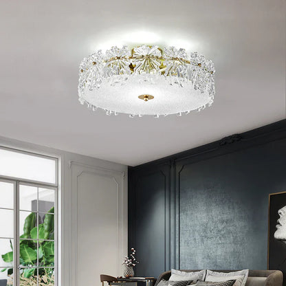 DecorBites™ Crystal Glass Maple Leaf Ceiling Chandelier for Modern Luxury Minimalist Living Room