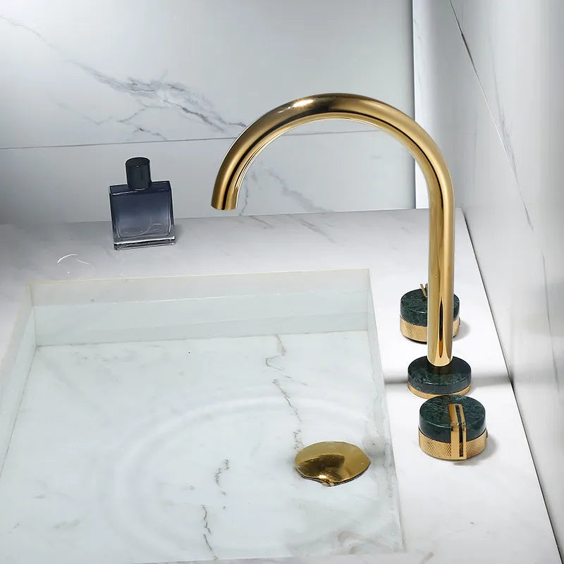 Gold Marble Widespread Faucet