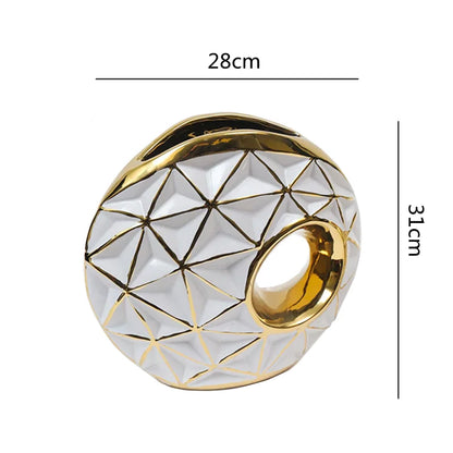 Decorbites™ Goldene Keramikvase für Hochzeit und Heimdekoration