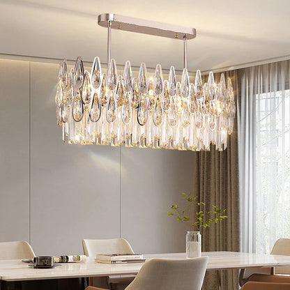 Decorbites™ Kristall-LED-Kronleuchter | Langes Treppenhaus-Villa-Licht | Moderne Luxus-Säulenlampe