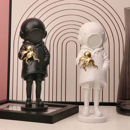 Decorbites™ Taucher-Skulptur-Ornament: Modernes Dekor-Geschenk für Zuhause und Büro