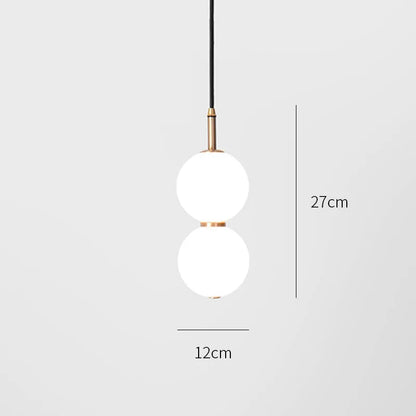DecorBites™ Double Balls Glass Chandelier Pendant Light for Kitchen Dining Room
