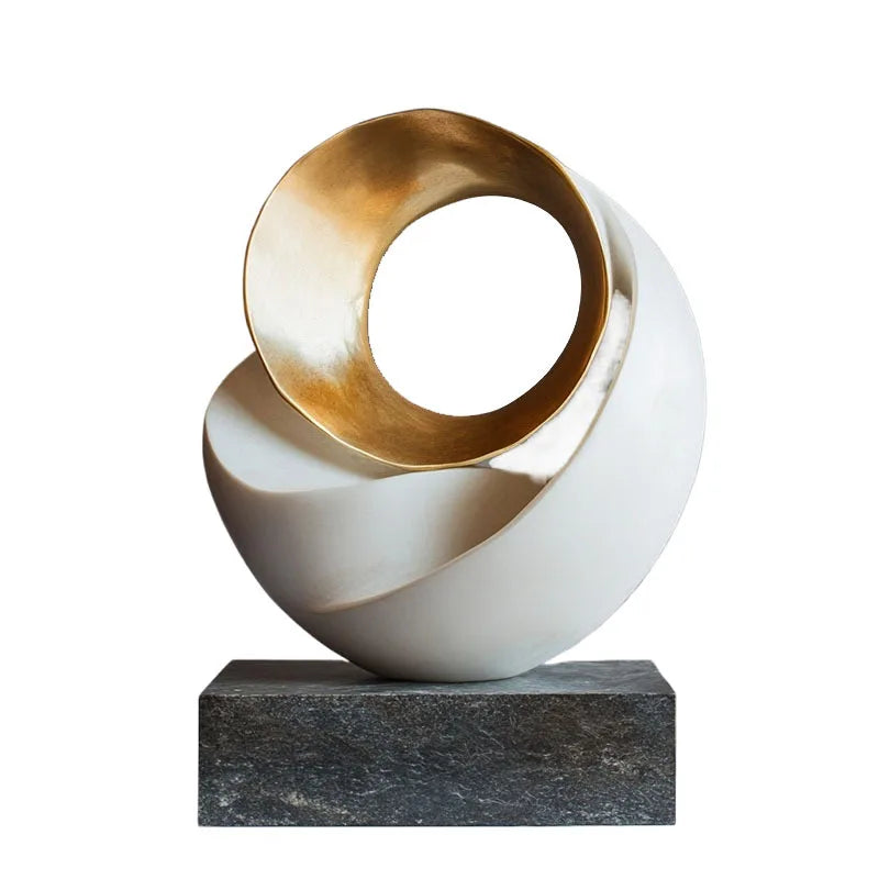 DecorBites™ Golden Geometric Tree Hole Sculpture Ornaments for Home Decor