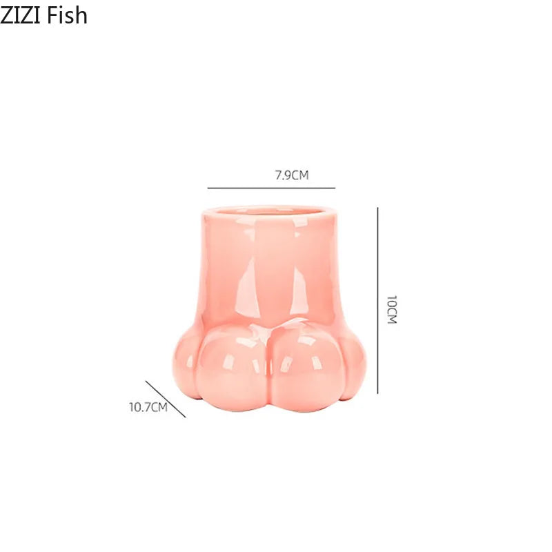 Decorbites™ Süße Cartoon-Katzenkrallen-Keramikvase zur Hausherstellung