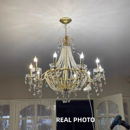 Decorbites™ Gold Kristall Perlen Kronleuchter LED Hängelampen Luxus Wohnzimmer Dekoration