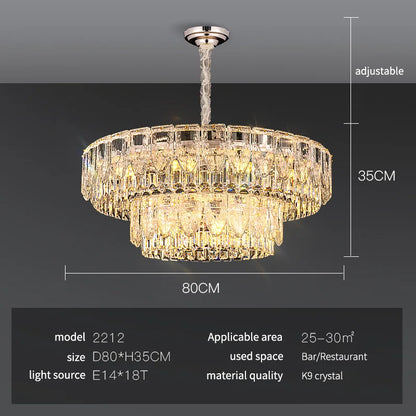 DecorBites™ Crystal Ring Chandelier: 2024 Luxury Bedroom Dining Room Lighting