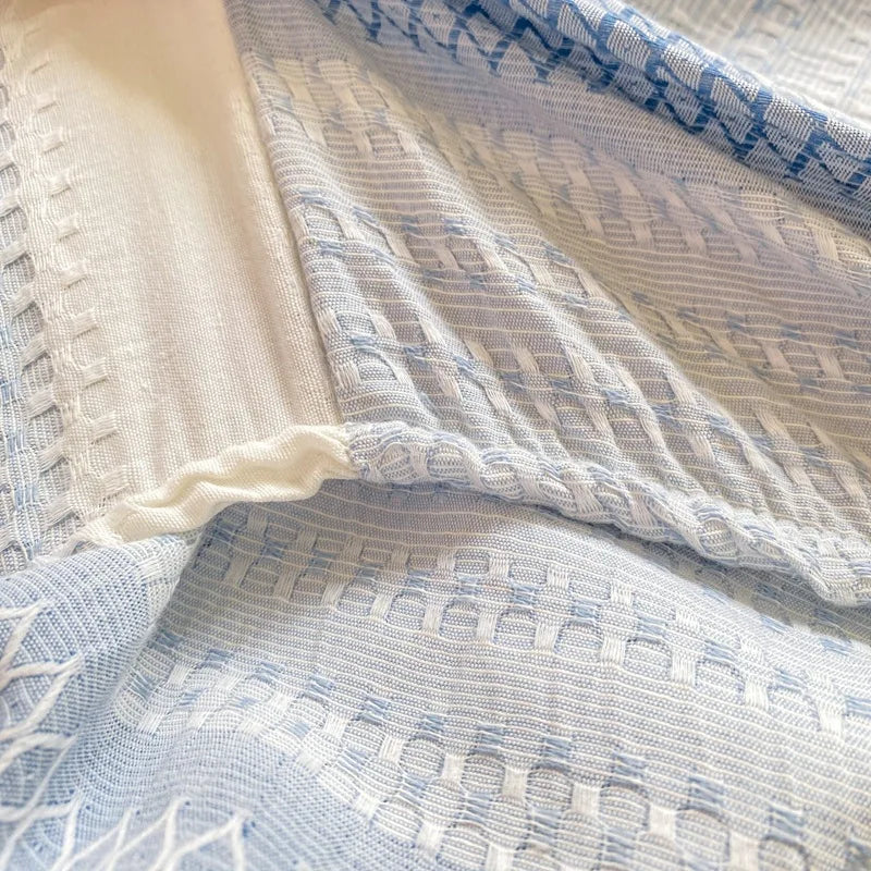 DecorBites™ Cotton Jacquard Fitted Sheet Set with 2 Pillowcases, Dustproof & Anti-Slip