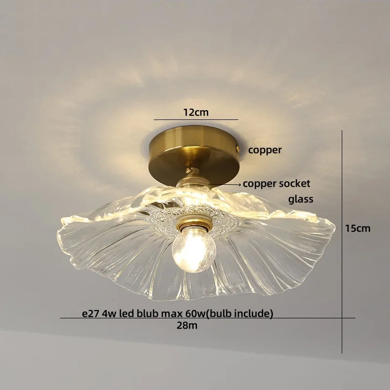DecorBites™ Crystal Glass LED Ceiling Lamp Modern Luxury Interior Lighting Fixture