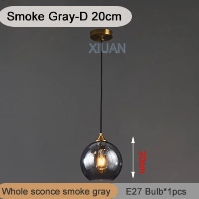 DecorBites™ Industrial Glass Pendant Light for Dining Table, Kitchen, Bar, Office - E27