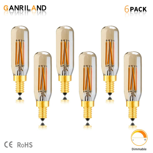 Decorbites™ Gold-Tonige Rohr-LED-Glühbirne E12 E14 Kerzenleuchter dimmbar 4W T25 T6