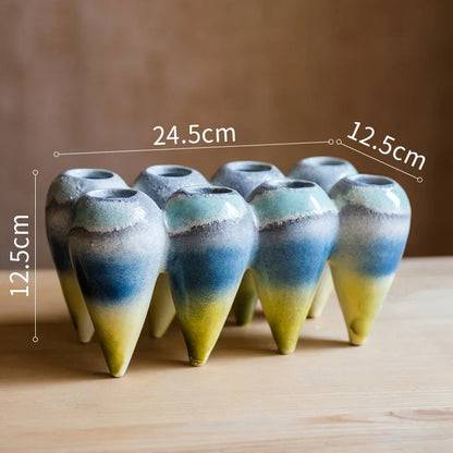 DecorBites™ Abstract Tooth Ceramic Flower Pot Hanging Vase for Artistic Home Decor
