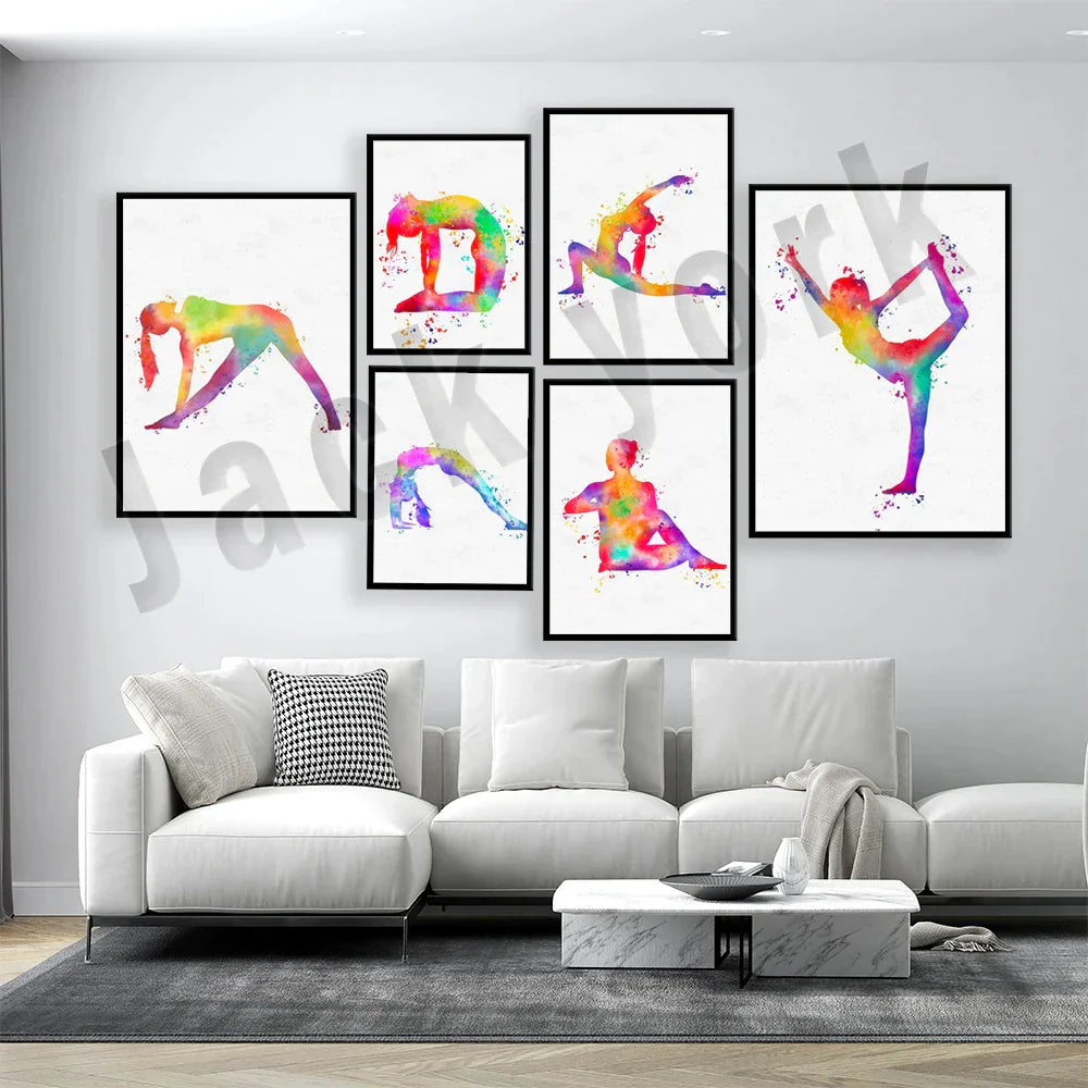 Decorbites™ Tanzkönig Yoga-Druck Frauen Tanz Asana-Pose Zen Pilates Art Deco Geschenk