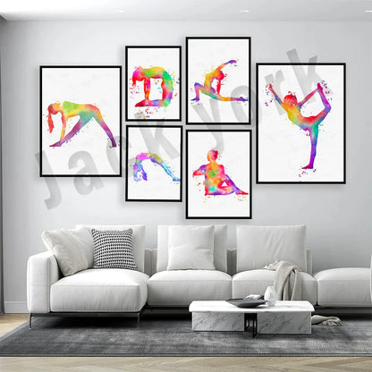Decorbites™ Tanzkönig Yoga-Druck Frauen Tanz Asana-Pose Zen Pilates Art Deco Geschenk