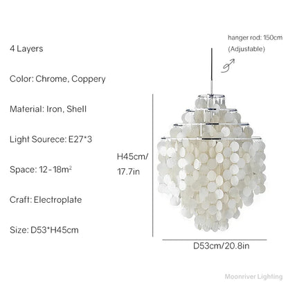 Decorbites™ Äolische Glocken Muschel-Lüster für mediterranes Wohnzimmer, Geschäft, Bar und Restaurant
