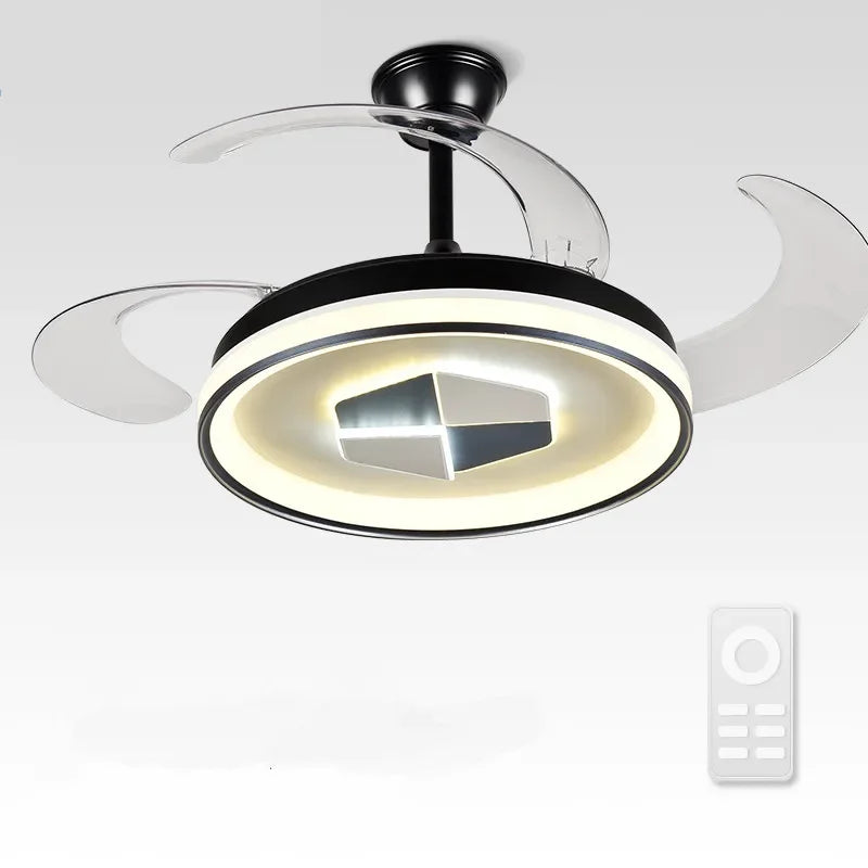 Decorbites™ Unsichtbarer LED-Kronleuchter-Deckenventilator: Modernes Harz-Dekor, kreisförmiges Design, Hotel-Wohnzimmer