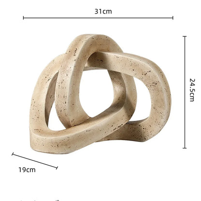 DecorBites™ Geometric Interlocking Loop Knot Resin Art Ring Figurine