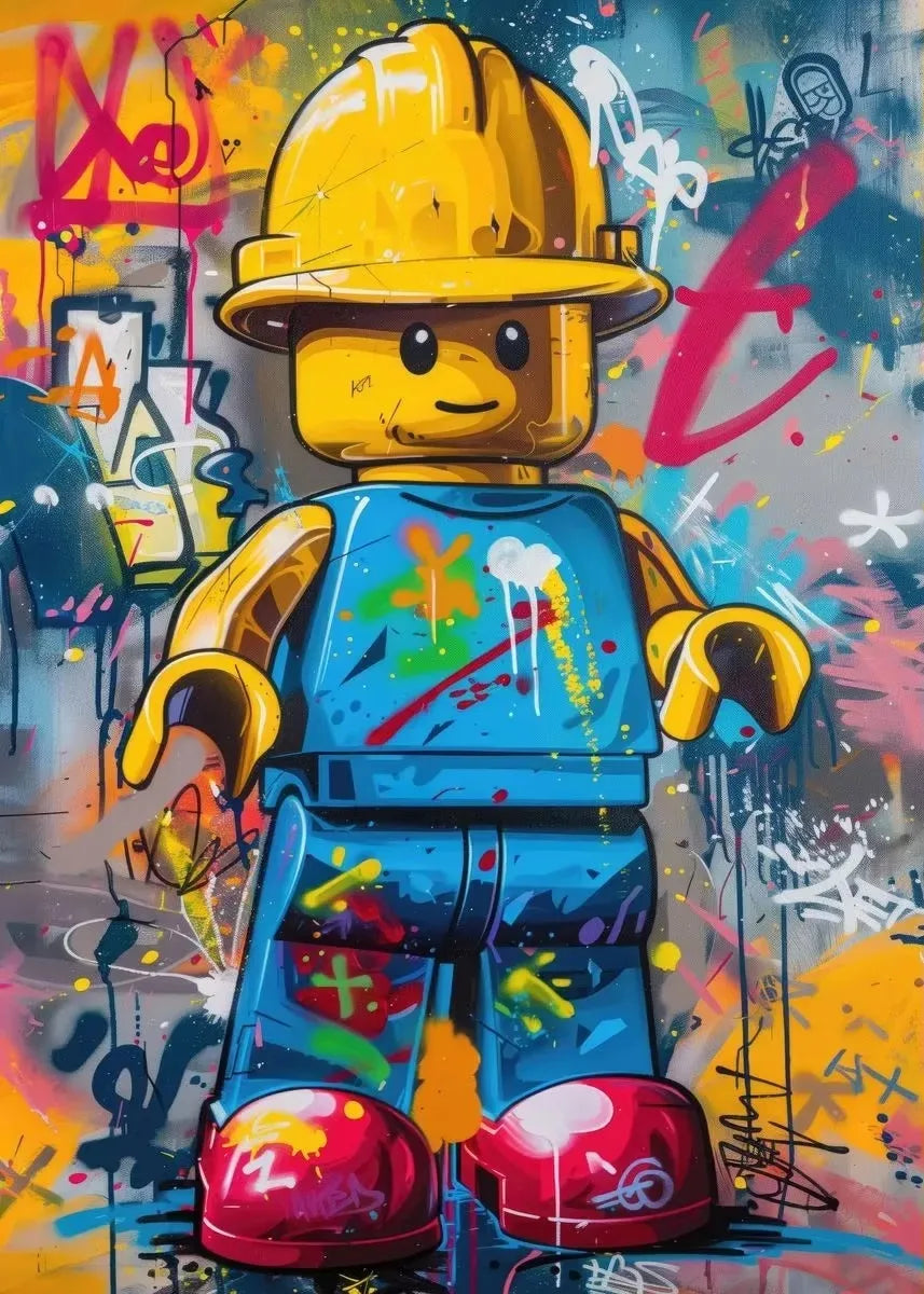 Cartoon Abstract Fun Various Occupations L-Legos Posters Canvas Prints Wall Art Picture for Home Room Children's Room Decoration