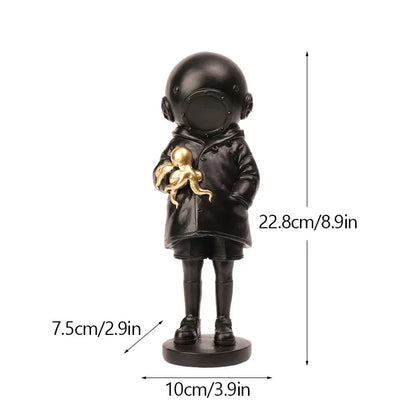Decorbites™ Taucherin Harz-Statue Banksy Tiefe Skulptur Street-Art-Ornament Figurine